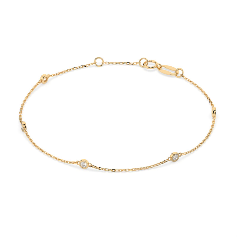 Bransoletka Minimalizm z Diamentami KB 105-10008/5-Y-0.14