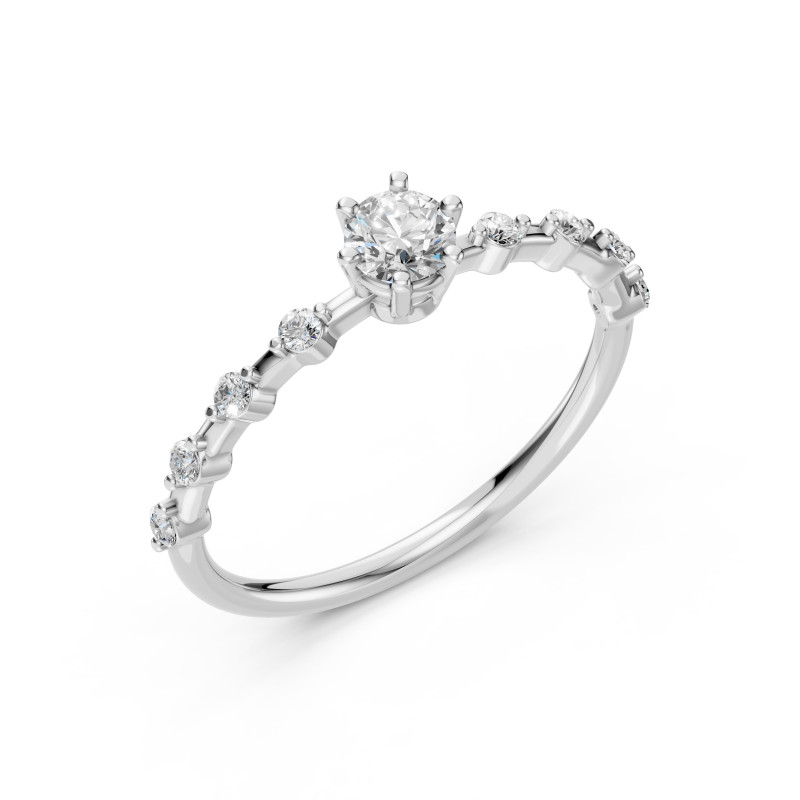 Pierścionek Soliter Wieczność z diamentami 101-10144-W-0.3