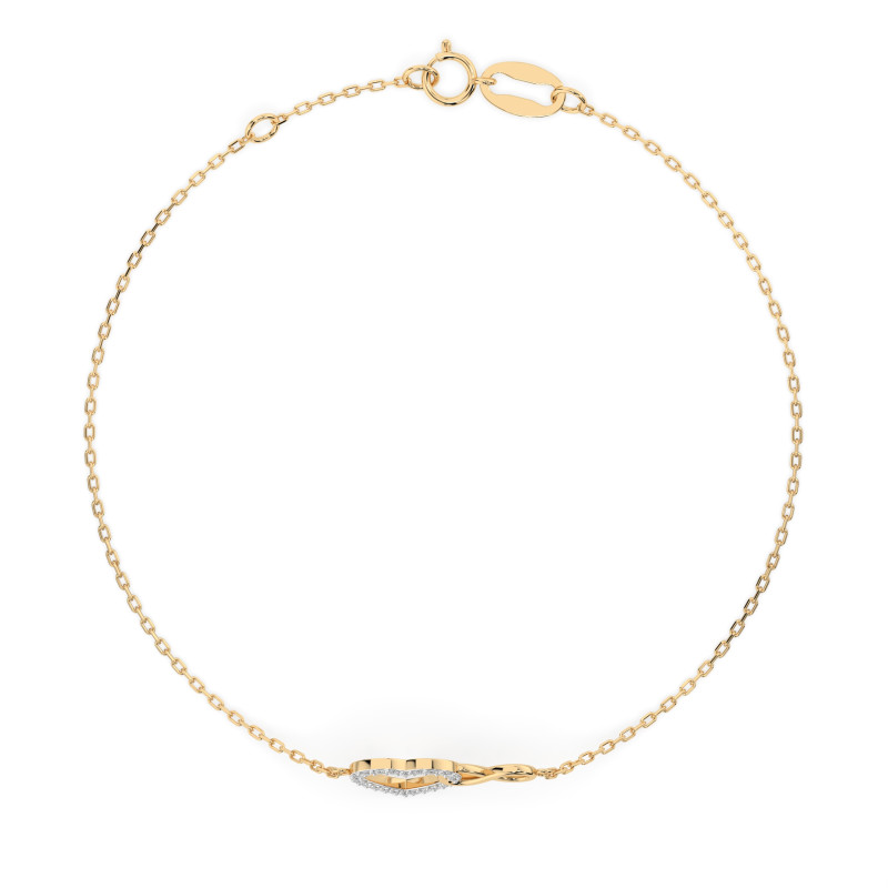 Bransoletka Minimalizm z diamentami 105-10011-Y-0.11 - Jubiler Sezam