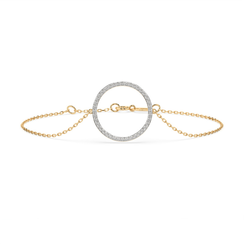 Bransoletka Minimalizm z diamentami 105-10007-Y-0.21 - Jubiler Sezam