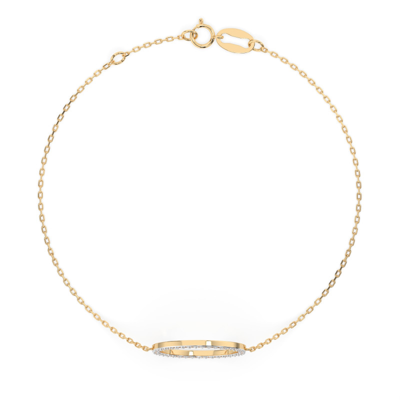 Bransoletka Minimalizm z diamentami 105-10007-Y-0.21 - Jubiler Sezam