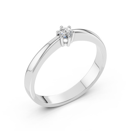 Pierścionek Soliter z diamentem 101-10151-W-0.1 - Jubiler Sezam