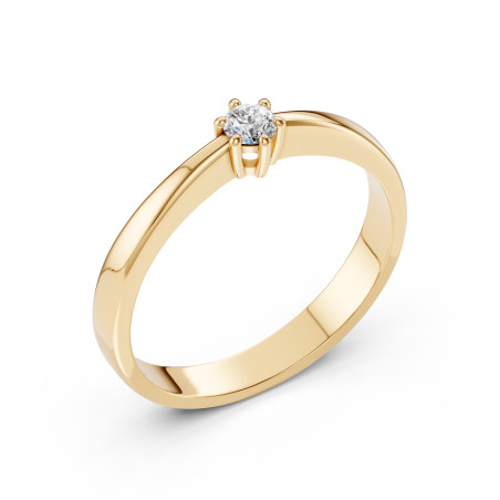 Pierścionek Soliter z diamentem 101-10151-Y-0.1 - Jubiler Sezam