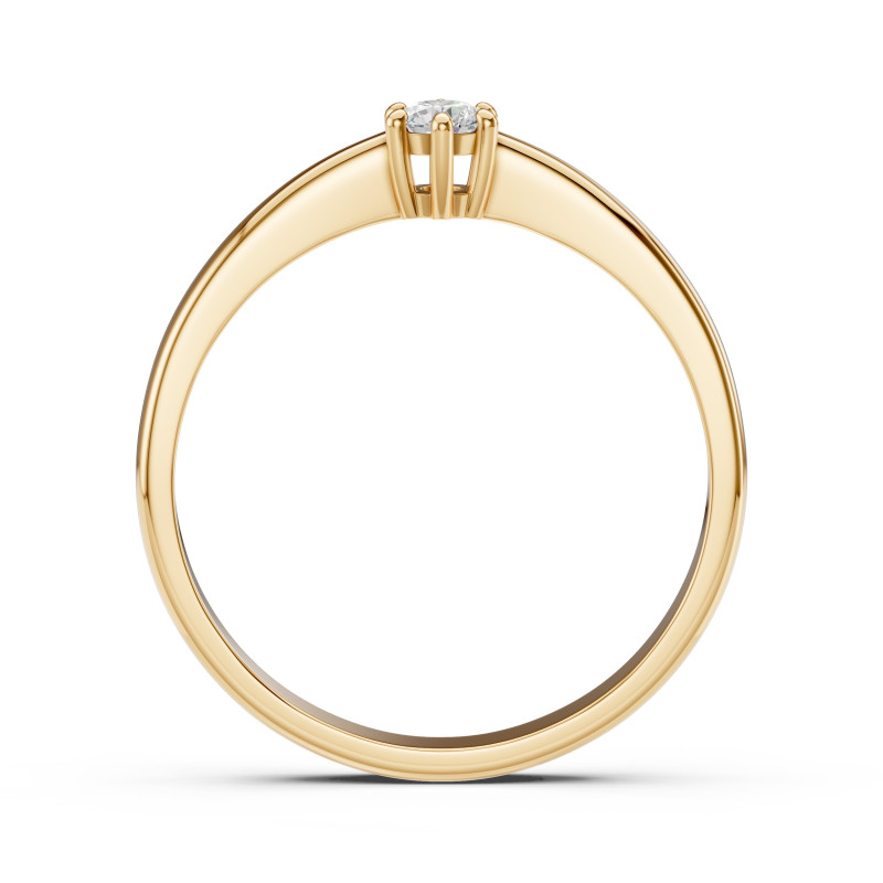 Pierścionek Soliter z diamentem 101-10151-Y-0.1 - Jubiler Sezam