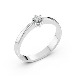 Pierścionek Soliter z diamentem 101-10151-W-0.15 - Jubiler Sezam