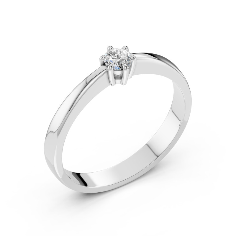 Pierścionek Soliter z diamentem 101-10151-W-0.15 - Jubiler Sezam