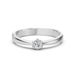 Pierścionek Soliter z diamentem 101-10151-W-0.15 - Jubiler Sezam