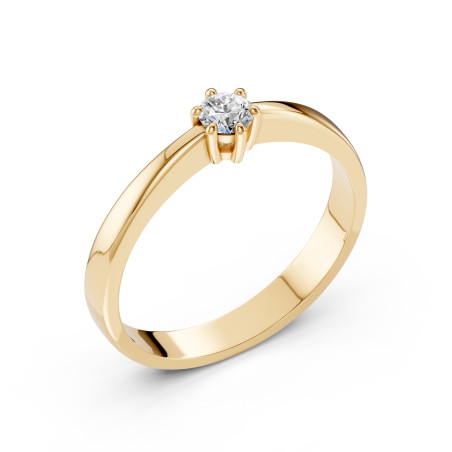 Pierścionek Soliter z diamentem 101-10151-Y-0.15 - Jubiler Sezam