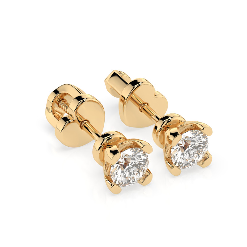 Kolczyki Soliter Motylek z diamentami 102-10089/2-Y-0.6