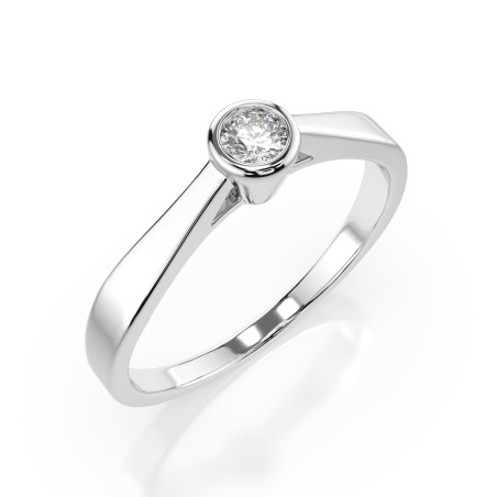 Pierścionek Soliter z diamentem 101-10010-W-0.15 - Jubiler Sezam