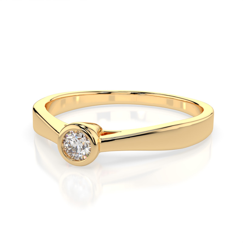Pierścionek Soliter z diamentem 101-10010-Y-0.15 - Jubiler Sezam