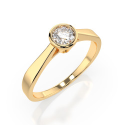 Pierścionek Soliter z diamentem 101-10010-Y-0.3 - Jubiler Sezam