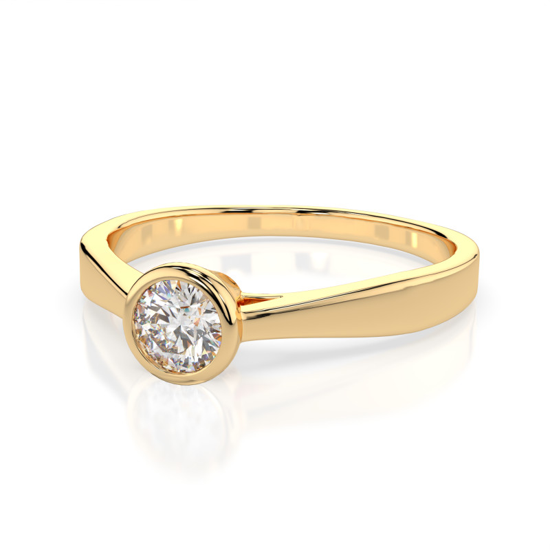 Pierścionek Soliter z diamentem 101-10010-Y-0.3 - Jubiler Sezam