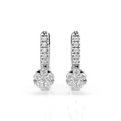 Kolczyki Iluzja z diamentami 102-10015/4-W-0.06 - Jubiler Sezam