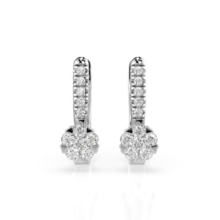 Kolczyki Iluzja z diamentami 102-10015/4-W-0.06 - Jubiler Sezam