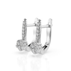Kolczyki Iluzja z diamentami 102-10015/4-W-0.06 - Jubiler Sezam