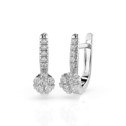 Kolczyki Iluzja z diamentami 102-10015/4-W-0.06 - Jubiler Sezam