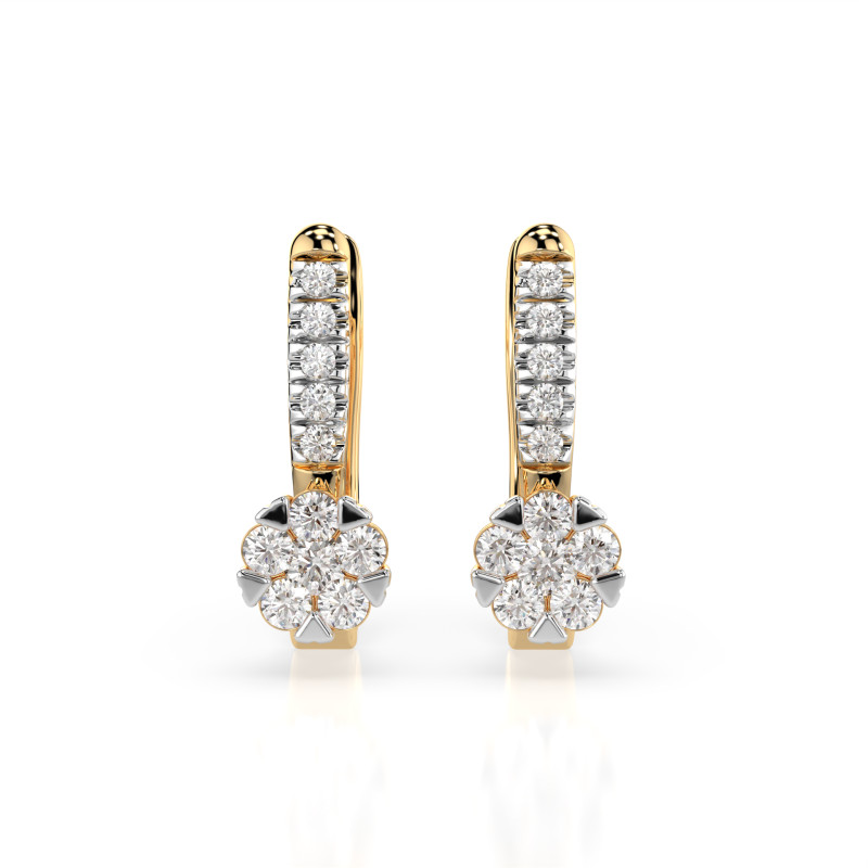 Kolczyki Iluzja z diamentami 102-10015/4-Y-0.06 - Jubiler Sezam