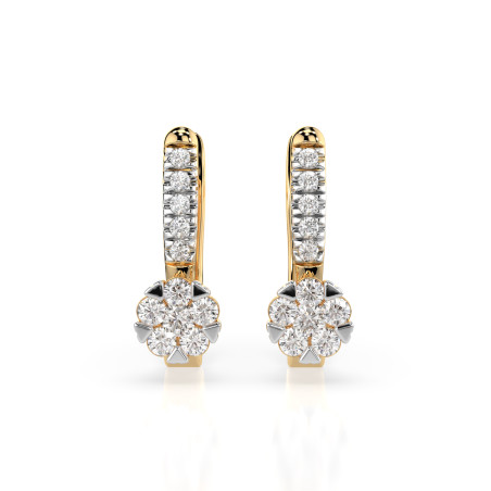 Kolczyki Iluzja z diamentami 102-10015/4-Y-0.06 - Jubiler Sezam