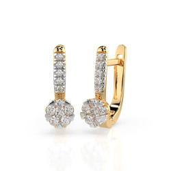 Kolczyki Iluzja z diamentami 102-10015/4-Y-0.06 - Jubiler Sezam