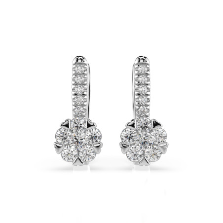 Kolczyki Iluzja z diamentami 102-10015/4-W-0.12 - Jubiler Sezam