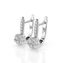 Kolczyki Iluzja z diamentami 102-10015/4-W-0.12 - Jubiler Sezam