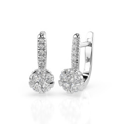 Kolczyki Iluzja z diamentami 102-10015/4-W-0.12 - Jubiler Sezam