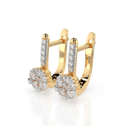 Kolczyki Iluzja z diamentami 102-10015/4-Y-0.12 - Jubiler Sezam