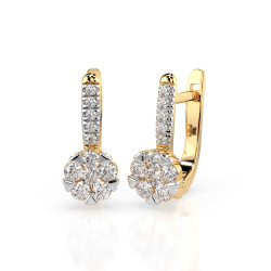 Kolczyki Iluzja z diamentami 102-10015/4-Y-0.12 - Jubiler Sezam