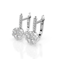 Kolczyki Iluzja z diamentami 102-10015/4-W-0.3 - Jubiler Sezam