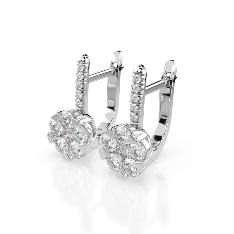 Kolczyki Iluzja z Diamentami KB 102-10015/4-W-0.3