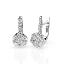 Kolczyki Iluzja z diamentami 102-10015/4-W-0.3 - Jubiler Sezam
