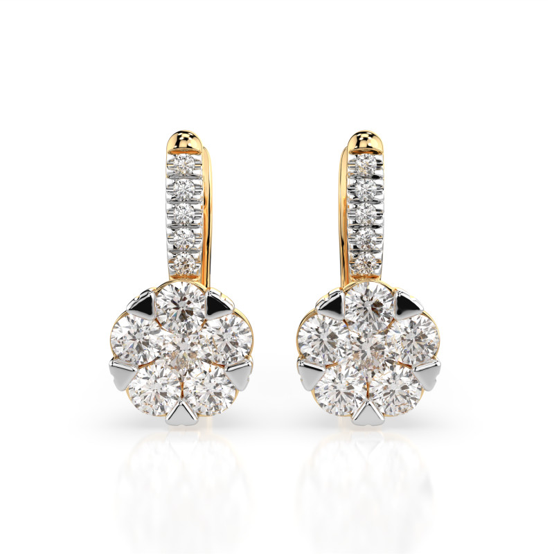 Kolczyki Iluzja z diamentami 102-10015/4-Y-0.3 - Jubiler Sezam