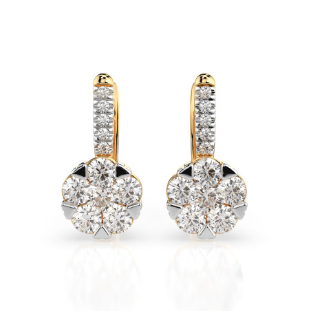 Kolczyki Iluzja z diamentami 102-10015/4-Y-0.3 - Jubiler Sezam