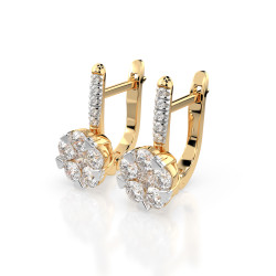 Kolczyki Iluzja z diamentami 102-10015/4-Y-0.3 - Jubiler Sezam