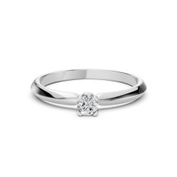 Pierścionek Soliter z diamentem 101-10089-W-0.1 - Jubiler Sezam