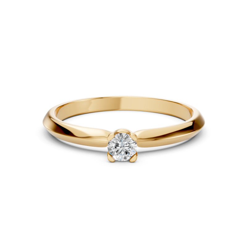 Pierścionek Soliter z diamentem 101-10089-Y-0.1 - Jubiler Sezam