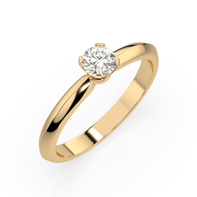 Pierścionek Soliter z diamentem 101-10089-Y-0.3 - Jubiler Sezam