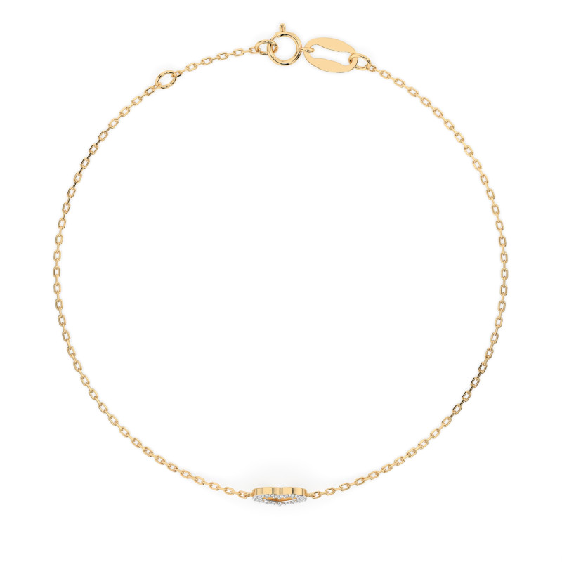 Bransoletka Minimalizm z diamentami 105-10005-Y-0.07 - Jubiler Sezam