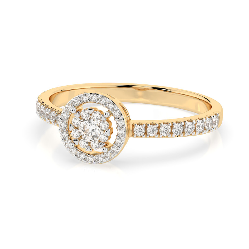 Pierścionek Iluzja z diamentami 101-10018-Y-0.03 - Jubiler Sezam