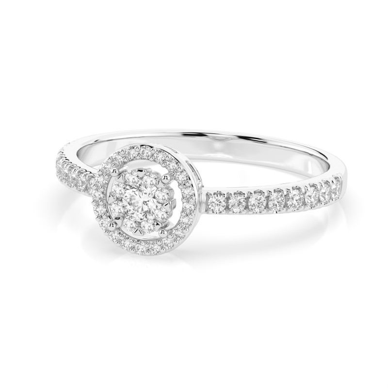 Pierścionek Iluzja z diamentami 101-10018-W-0.1 - Jubiler Sezam