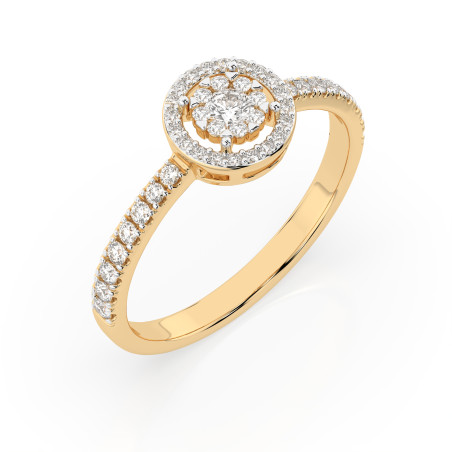 Pierścionek Iluzja z diamentami 101-10018-Y-0.1 - Jubiler Sezam