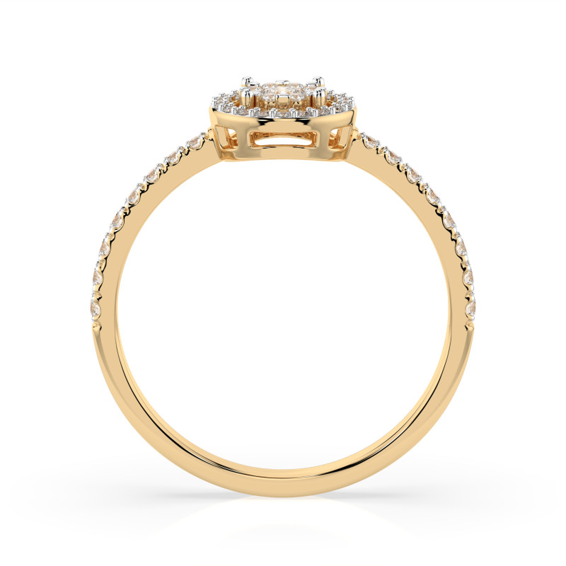 Pierścionek Iluzja z diamentami 101-10018-Y-0.1 - Jubiler Sezam