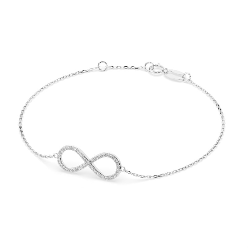 Bransoletka Minimalizm z diamentami 105-10006-W-0.19 - Jubiler Sezam