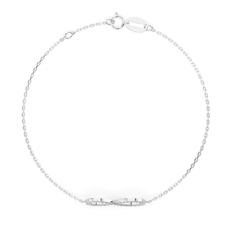 Bransoletka Minimalizm z diamentami 105-10006-W-0.19 - Jubiler Sezam