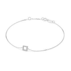 Bransoletka Minimalizm z diamentami 105-10016-W-0.06 - Jubiler Sezam