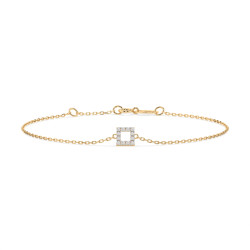 Bransoletka Minimalizm z diamentami 105-10016-Y-0.06 - Jubiler Sezam