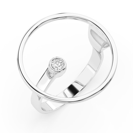 Pierścionek Minimalizm z diamentem 101-10077-W-0.03 - Jubiler Sezam