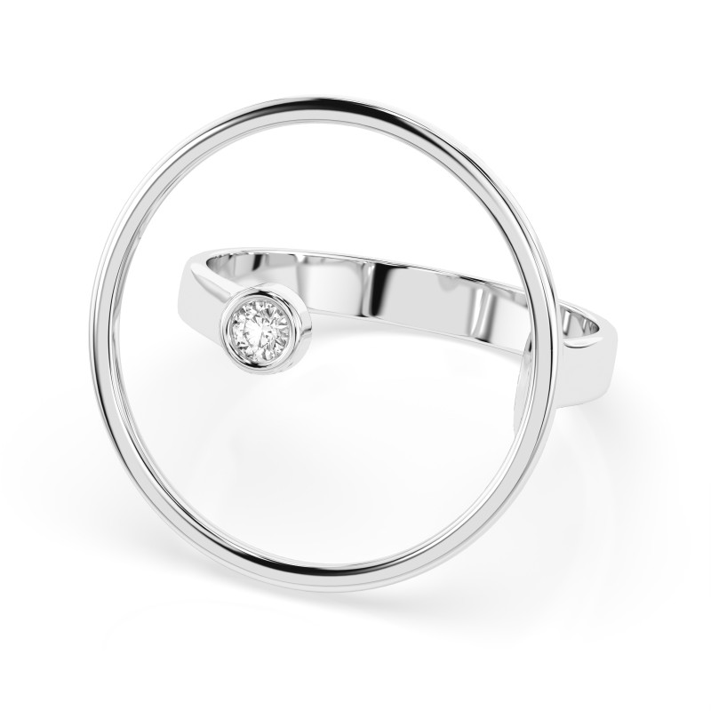Pierścionek Minimalizm z diamentem 101-10077-W-0.03 - Jubiler Sezam