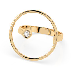 Pierścionek Minimalizm z diamentem 101-10077-Y-0.03 - Jubiler Sezam